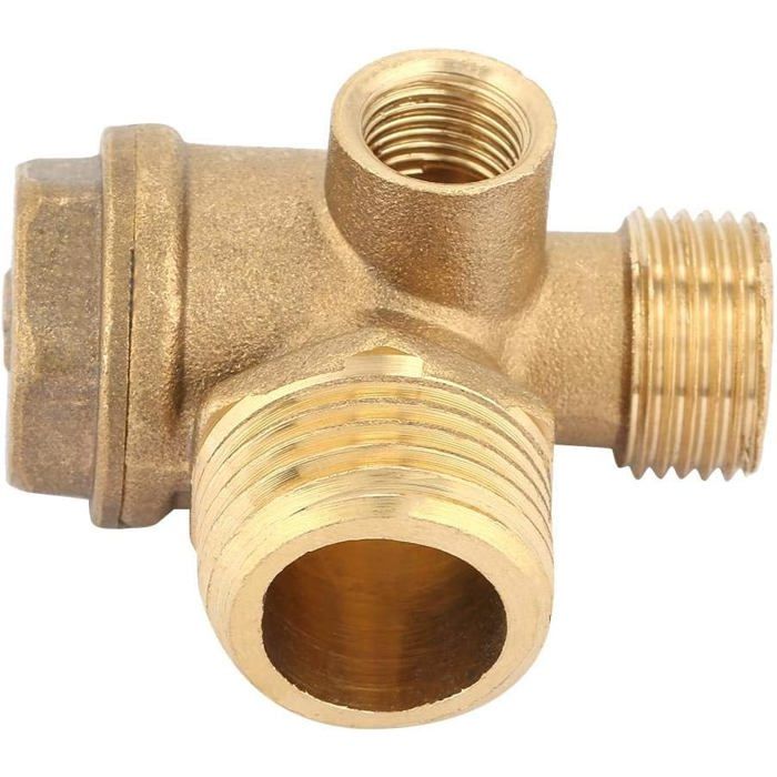 Clapet Anti-retour 3 Ports Pour Compresseur - Filetage Mâle, Alliage Zinc, Dimensions 20*16*10mm