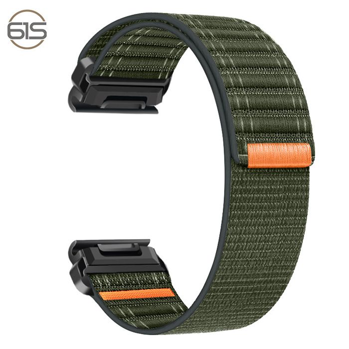 INF Bracelet de montre en nylon 26 mm pour Garmin Fenix 8/5/6/7X Pro/Epix 935/965 Vert