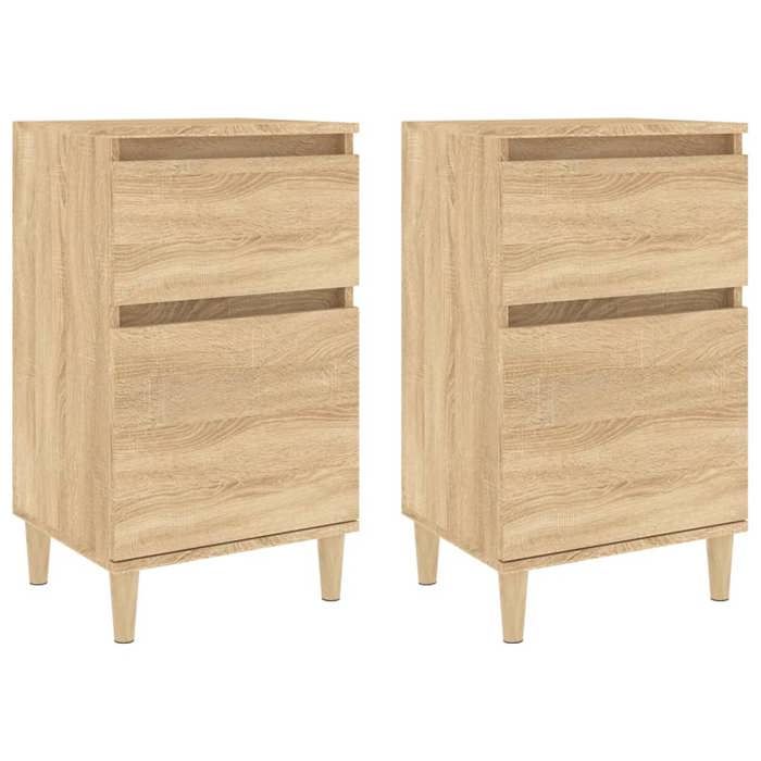 CHEZ JILI* Lot de 2 Tables de chevet - RUIGOU - Petite table de chambre chêne sonoma 40x35x70 cm Août782252