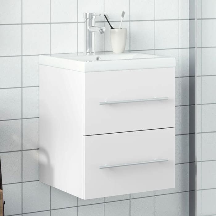 Autumn saleMeuble pour Vasque à Poser/Meuble WC - Armoire lavabo de salle de bain avec bassin intégré blanc 2025882733