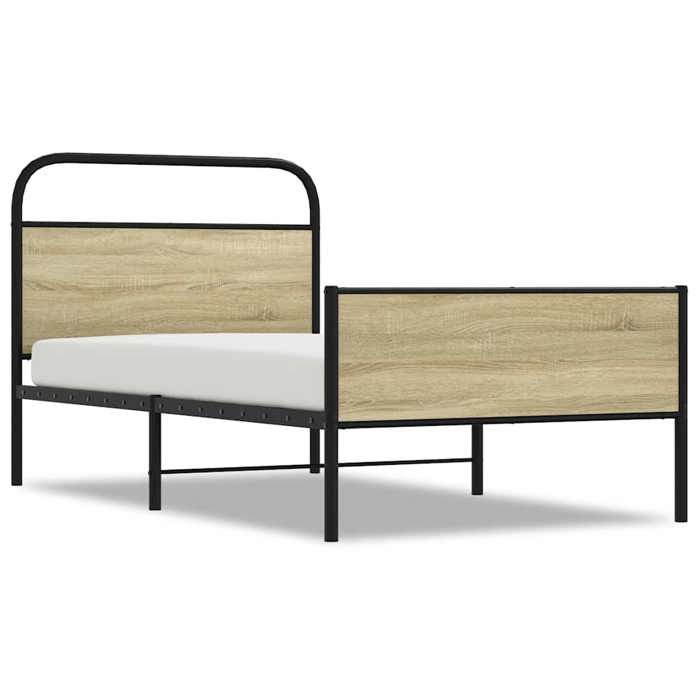 ESTINK® Structure de lit adulte/enfant - sans matelas - 100x190 cm - chêne sonoma @8233@