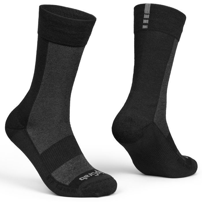 GRIPGRAB Chaussettes dhiver hautes mérinos - isolantes et respirantes pour vélo (Noir)