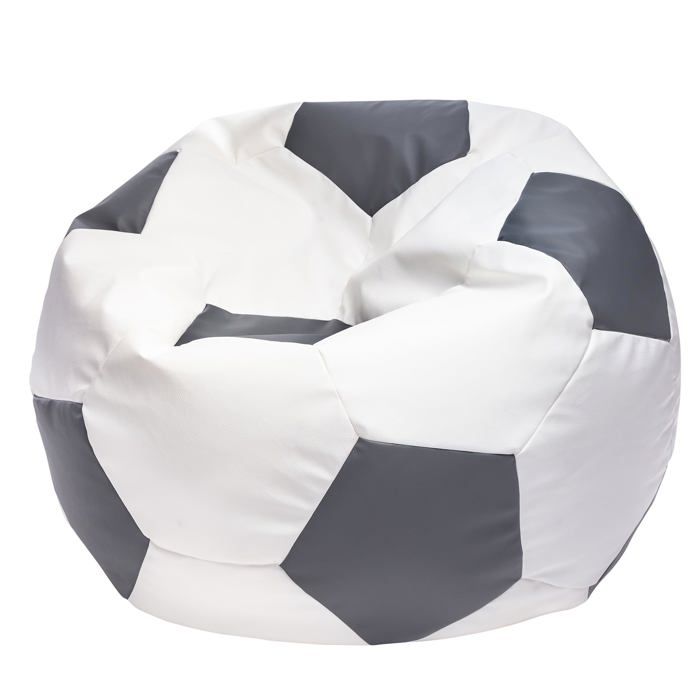Football Pouf L en Simili Cuir Pouf Fauteuil Gaming Enfant 90x55cm Gris - Ecopuf