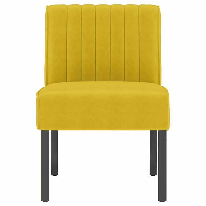 Jaune Fauteuil de relaxation - SOLOMON - 1 PLACE - CHAISE TV - sans accoudoirs jaune velours FF239