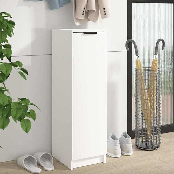 SALE 2026 Armoire dangle Blanc - Armoire à chaussures Blanc 30x35x100cm - bois dingénierie PRO384843958