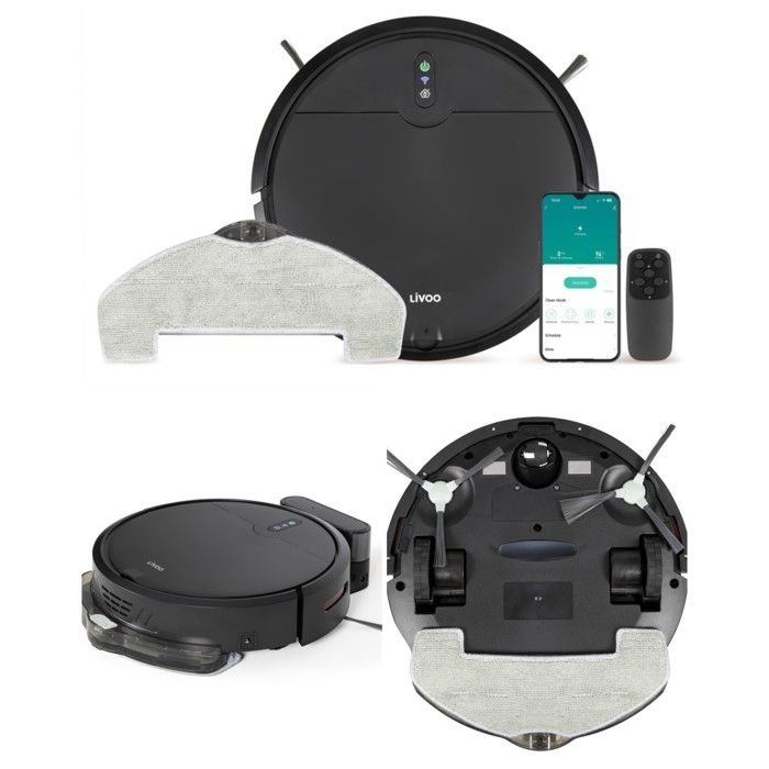 Aspirateur robot WiFi - LIVOO - Modèle standard - 1000 Pa - 370 ml - Autonomie 70 min - Livoo