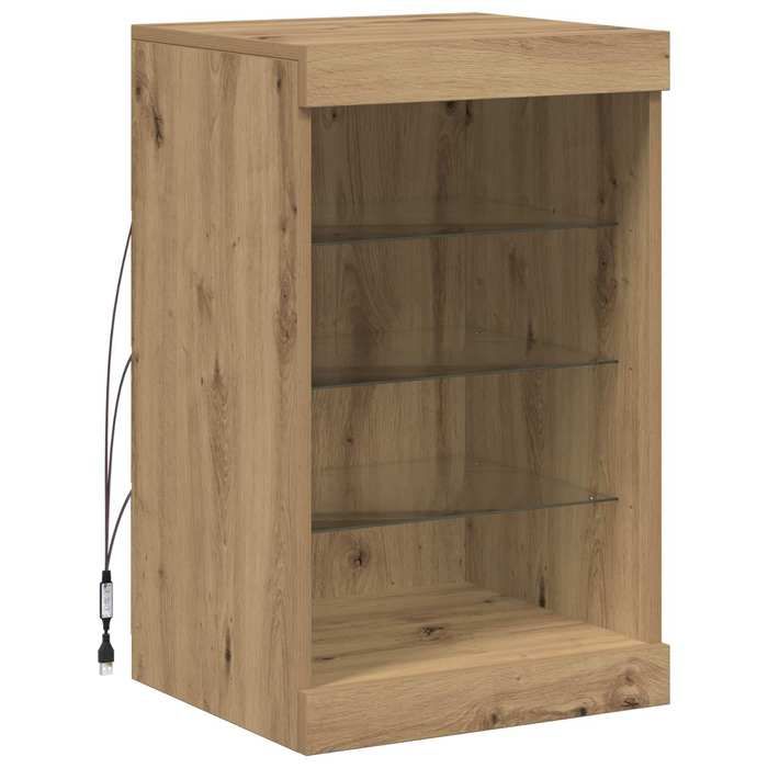 Sarazyj®Buffet Bahut KENNETH - LED - Meuble de rangement Chêne artisanal 41x37x67cm - Bois dingénierie - 153983