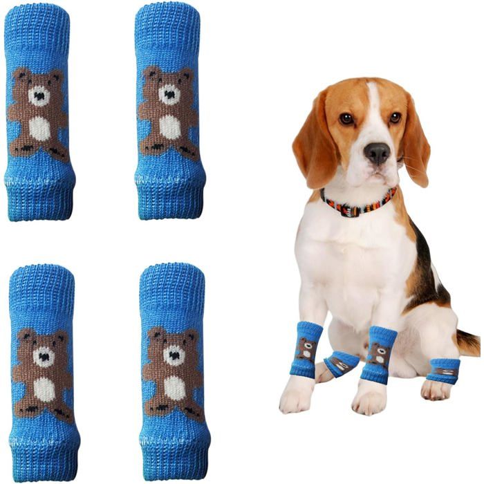 Comparer les prix de Jambières pour animaux - ZGEER - Lot de 4 - Tricot doux - Chaud - Bleu - Taille M - Pour petits chiens et chats