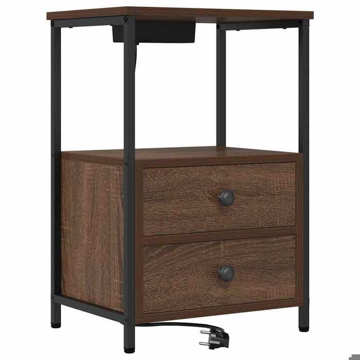 En solde Cabinet de chevet(1 pc) - UU - Armoire/Table de lit - Chêne brun 40x31x60 cm Bois dingénierie L4850