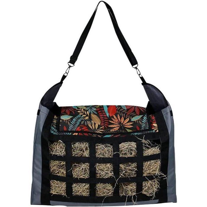 Grand-capacité Hay Net Sac dalimentation Lente Fourre-Tout Avant Diviseur dalimentation Ferme Fournitures Noir noi VERIN DE HAYON