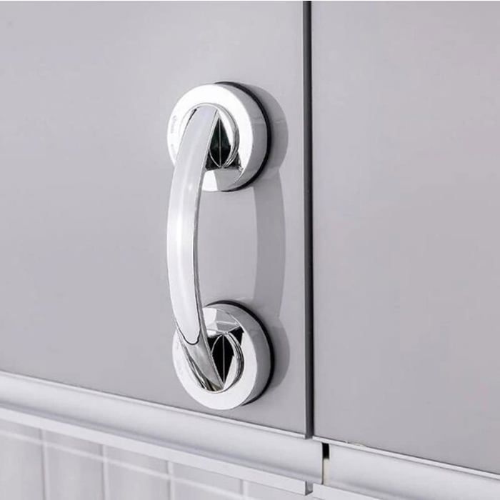 Poignée de ventouse réfrigérateur tiroir salle de bains baignoire douche main courante cuisine armoire tiroir (Couleur argent)