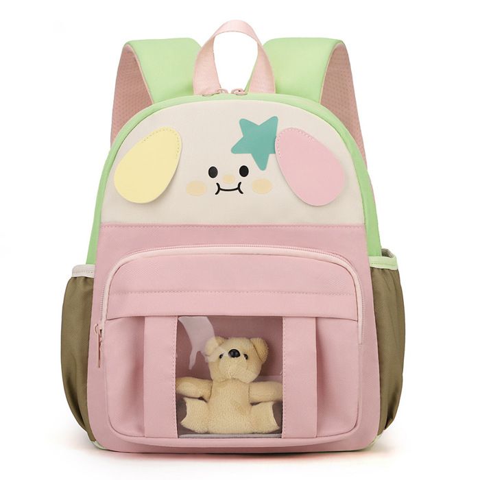 Sac à Dos Enfant Léger XJYDNCG Mignon Cartable Scolaire en Oxford pour Garçon et Fille 3-6 Ans - Rose