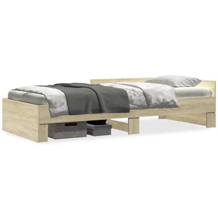 Mode Meuble de chambre - vidaxl - Cadre de lit sans matelas - chêne sonoma 90x190 cm - pour maison N1B14891