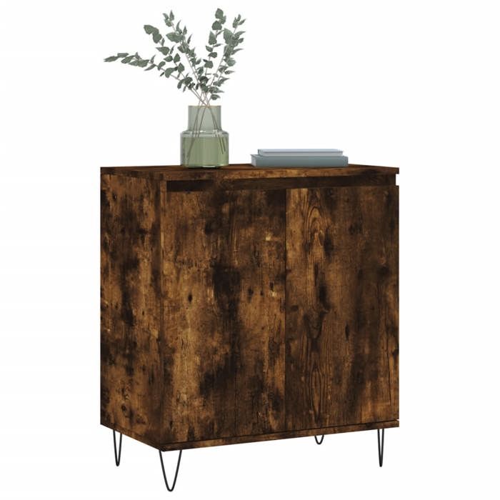 (13303)Commode - contemporain - Buffet rangement - Chêne fumé 60x35x70 cm Bois dingénierie poid:17.85 kg