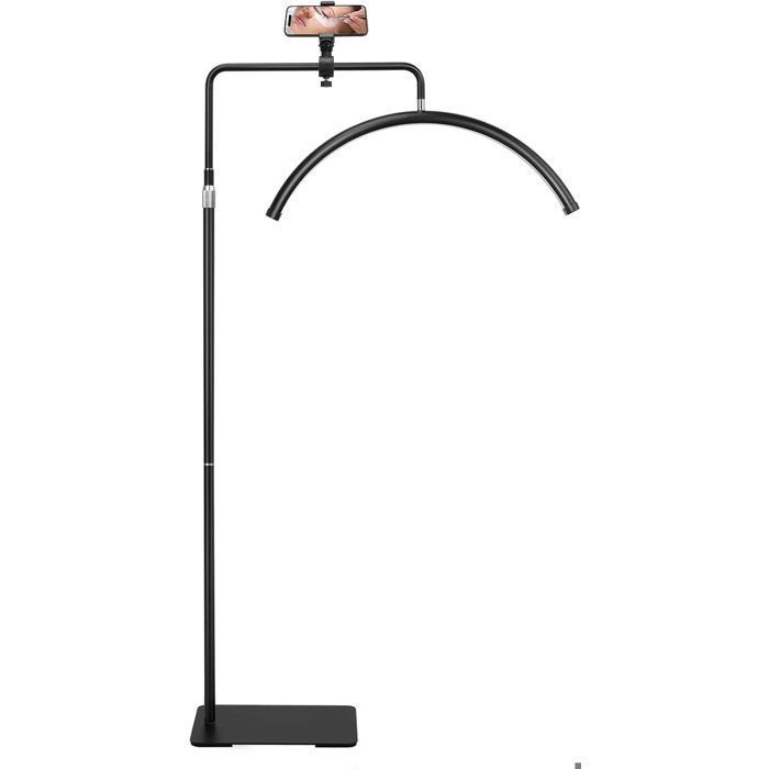 Lampadaire LED lampe Demi-Lune Lampe de Beauté 360° Rotative Tête avec Support de Téléphone pour Les Tatoueurs Maquilleurs