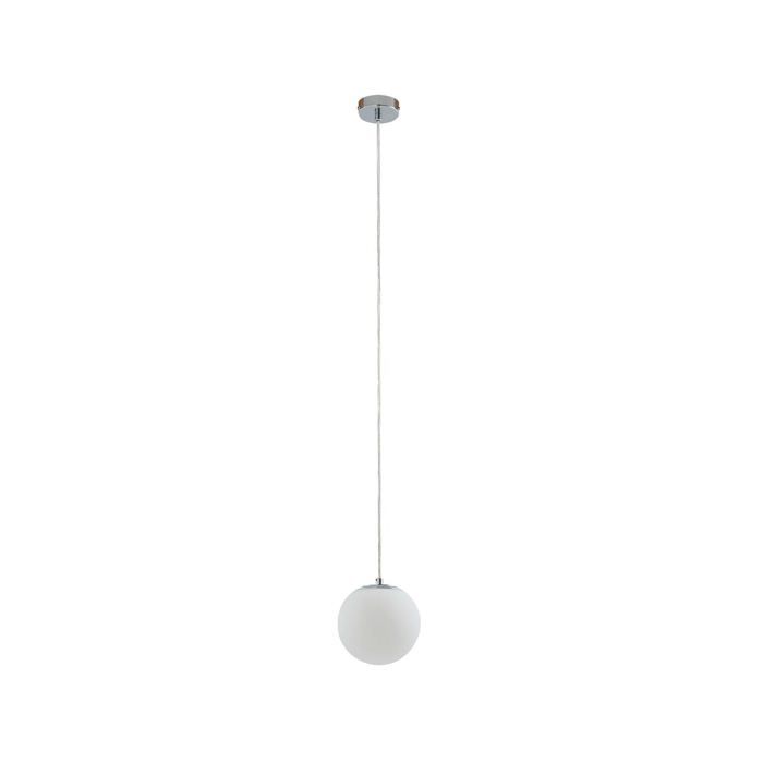 Lucande Suspension en verre Bidolo à intensité variable Argent Verre e. a. pour Salle de bain (1 lampe à E14) Luminaire Lampe