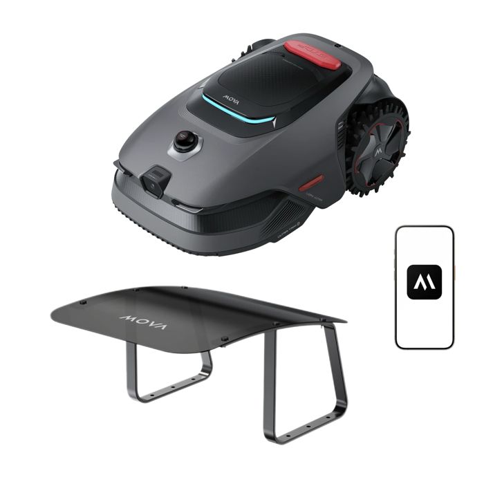 MOVA LiDAX Ultra 1200 Robot Tondeuse sans fil périphérique LiDAR 3D 360°+vision IA jusquà 1200m² pente 45% abri