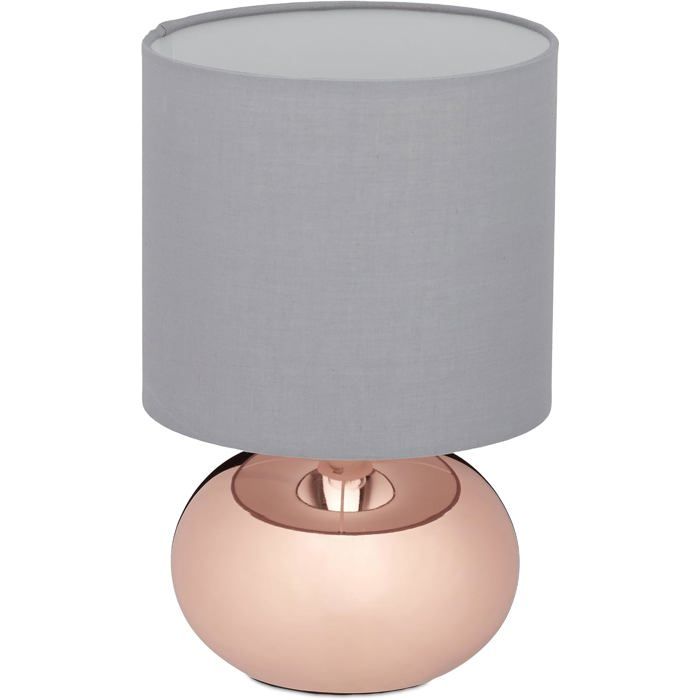Lampe De Chevet Abat-Jour Douille E14 Câble H X D : 28 X 18 Cm Pour La Chambre Cuivre Et Gris[LL723]
