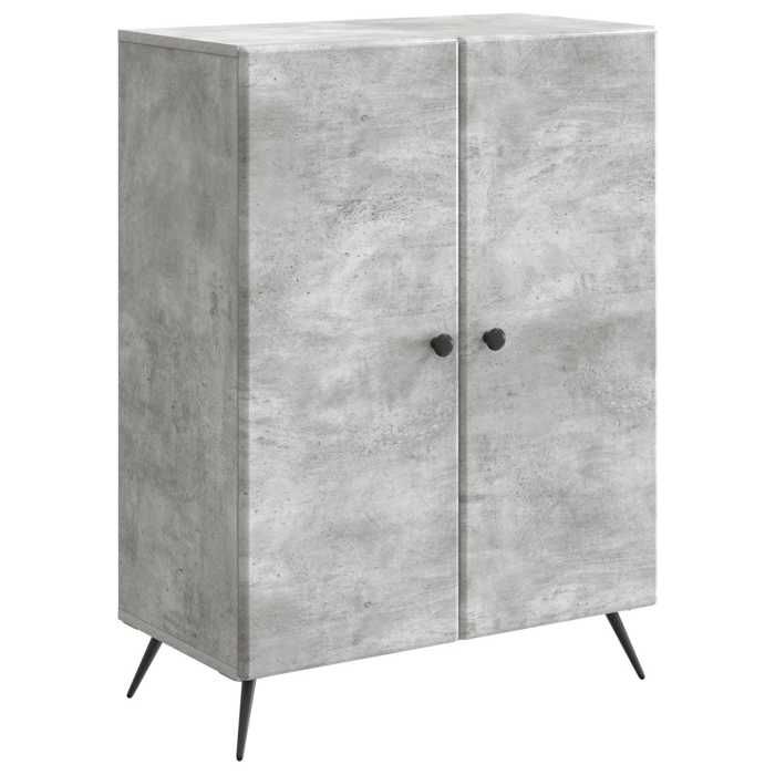 Buffet Gris Béton 66 x 345 x 90 cm en Bois dingénierie avec style minimaliste et 2 Portes pour Cuisine FR945766