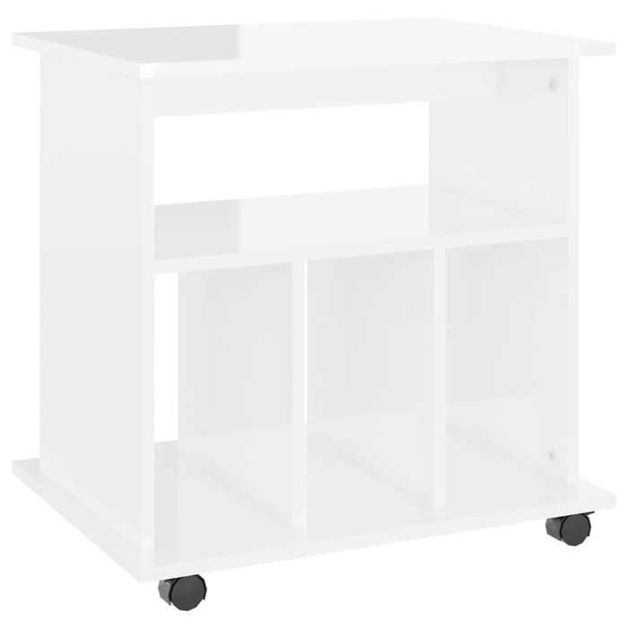 “Winter SaleTOP Buffet bahut Blanc - Armoire à roulettes Blanc brillant 60x45x60cm - Bois d’ingénierie PRO11884