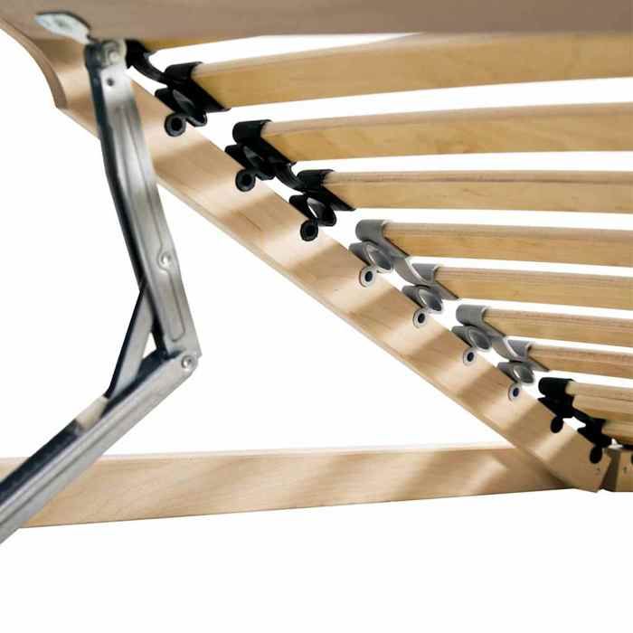 Structure de lit - HAOSHOP - Sommier à lattes Marron 80 x 190 cm Bois de hêtre massif&01_115047