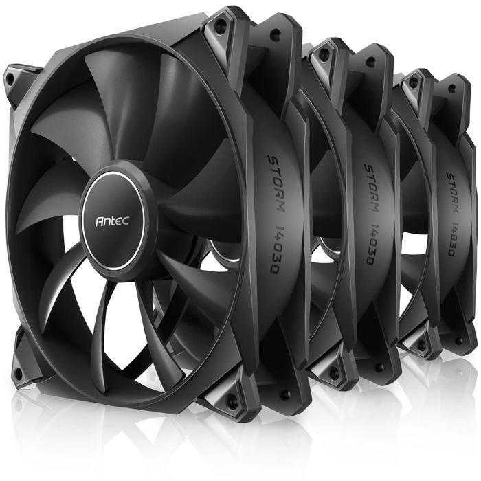 Ventilateur - ANTEC - Storm T3 - Lot de 3 - 14cm - Noir - Silencieux et Énergétiquement Efficace