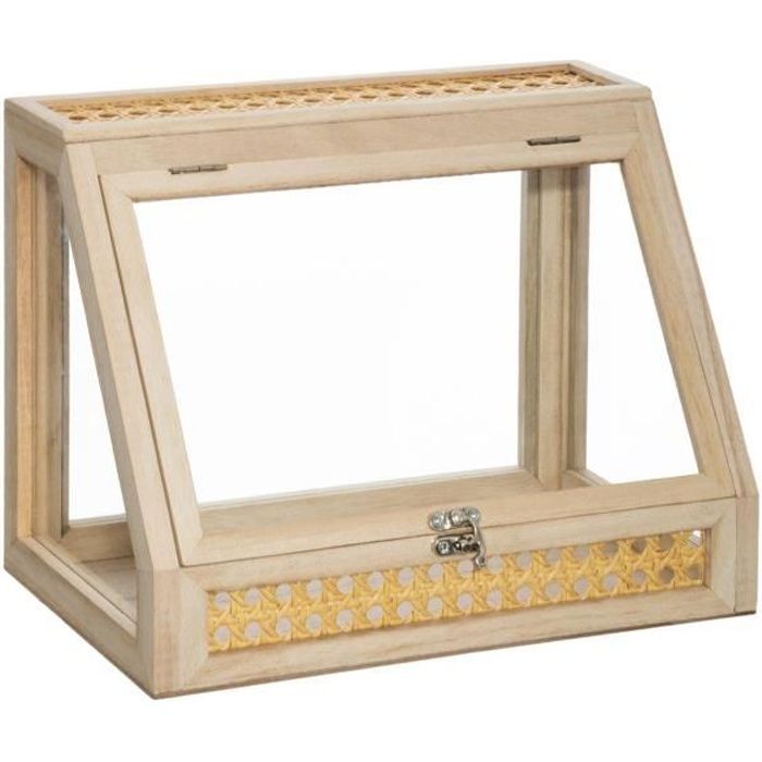 Mini Serre Décorative Atmosphera - Bois Et Verre - 26x30.5cm - Pour Plantes Et Déco