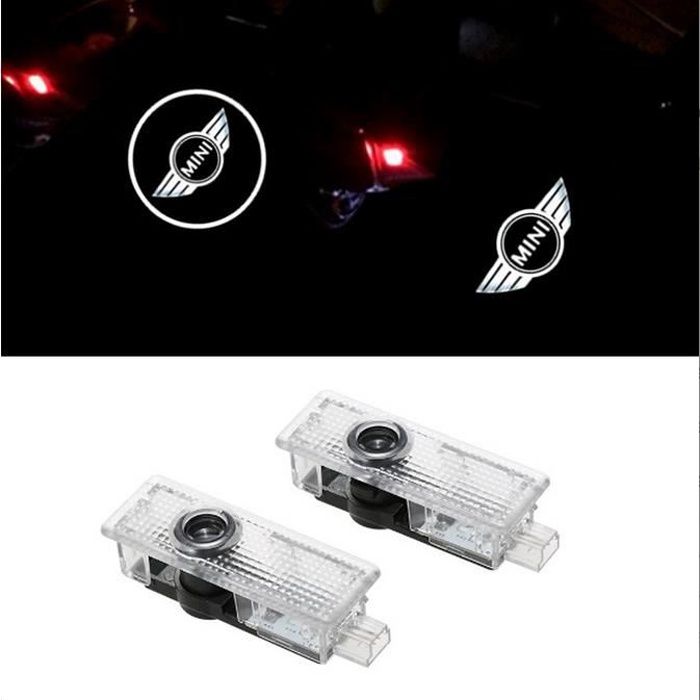 2pc Logo LED de porte de voiture Projecteur LED pour mini mini cooper Bienvenue Logo lumière de bienvenue de voiture Esprit Ombre