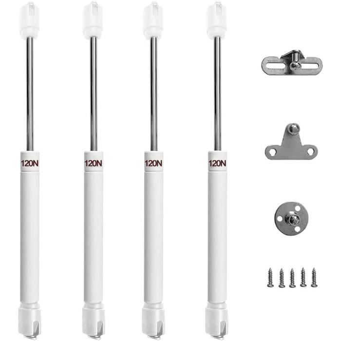 2 Vérins à Gaz Universels 320N – Course 187mm, Longueur 465mm | Pour Armoires, Coffres, Trappes - 10