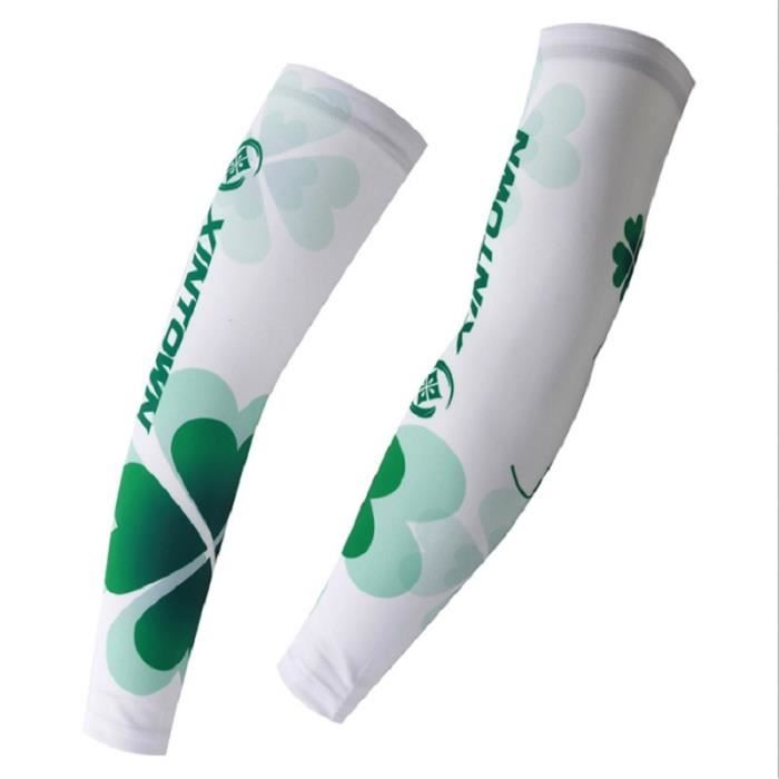 Jambières respirantes pour les jambes - Protection UV - Cyclisme VTT - Noir et blanc Blanc