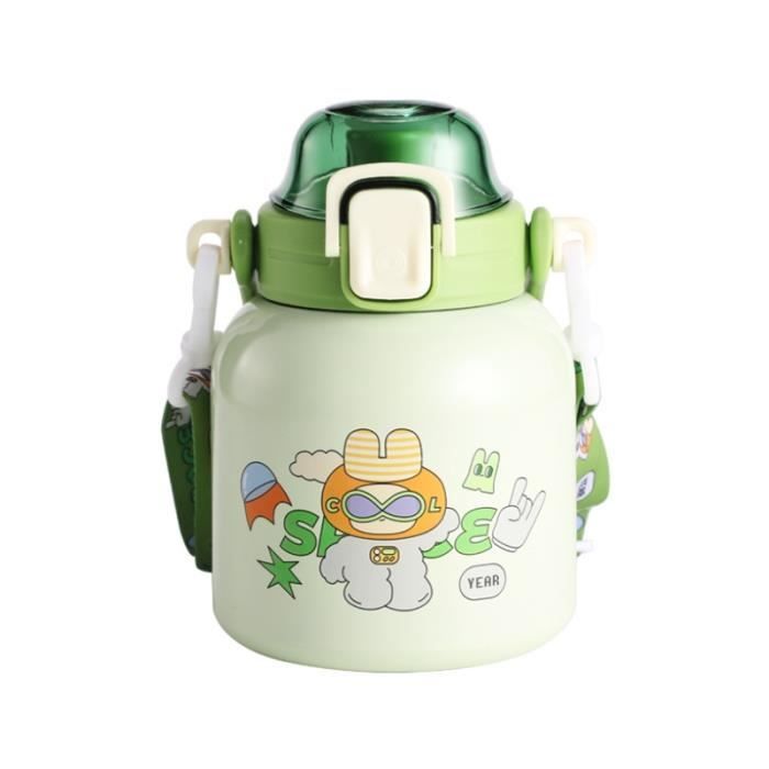 Gourde Isotherme Enfant BOZ 414ML Avec Paille - Licorne, Bouteille Anti-Fuite Inox Double Paroi Chaude/Froide
