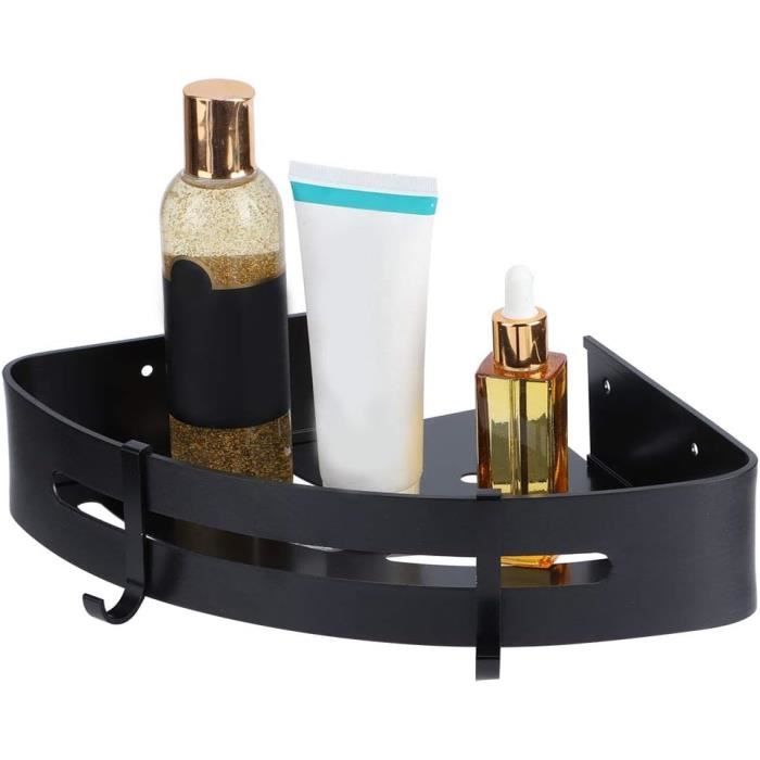 Étagère De Douche D'angle Seachrome, Bois De Teck Et Noir Mat, 20 Pouces
