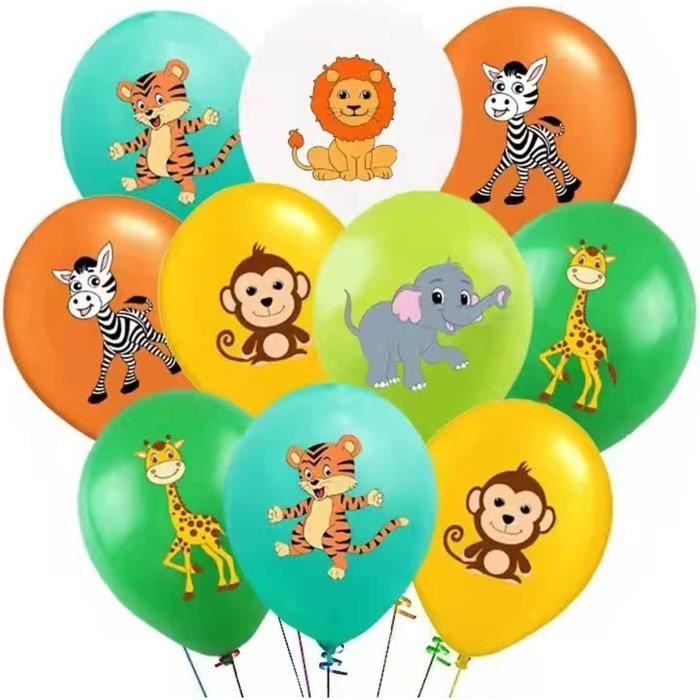 30pcs, Ensemble De Ballons Numériques D'animaux De La Jungle Pour