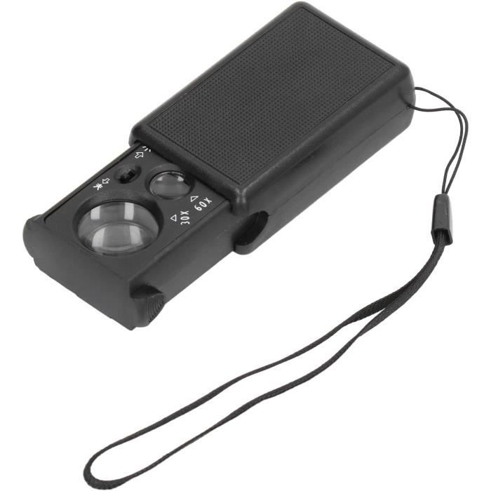 Loupe Bijoutier 30X Et 50X - Noire - Avec Chiffon Nettoyage - Pour Bijoux, Pièces, Timbres - Portable Et Légère