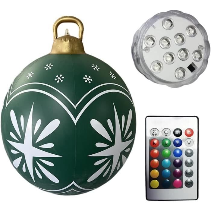 Boule De Noël Gonflable Géante 61cm Avec Lumières LED - Décoration Extérieure étanche, PVC