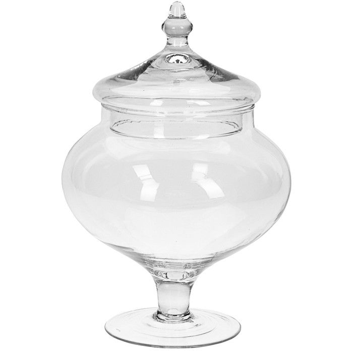 Bonbonnière en Verre avec couvercle 17x17x28cm