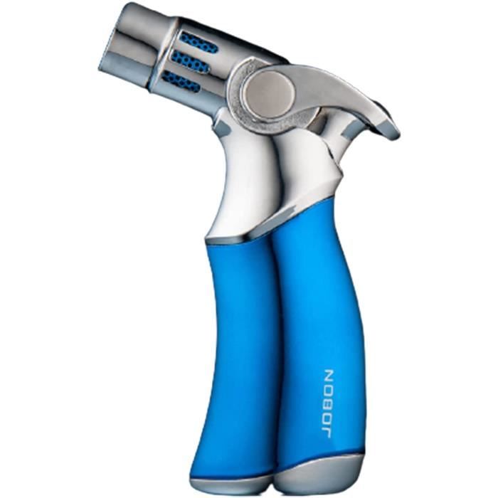 Briquet Tempête à Gaz - Flamme Réglable Et Coupe-Vent - Rechargeable - Fenêtre Niveau Carburant - Noir/Blanc