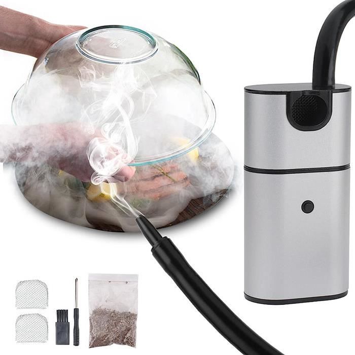 Kit Fumeur De Cocktails électrique Rechargeable - Inclut 6 Saveurs De Copeaux De Bois - Pour Whiskies, Cocktails, Plats - Cadeau Original Pour Amateur De Spiritueux