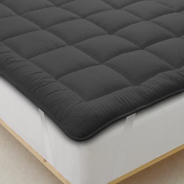 Sur matelas 160 x 200 cm - Surmatelas en microfibre - Confort moelleux et réconfortant