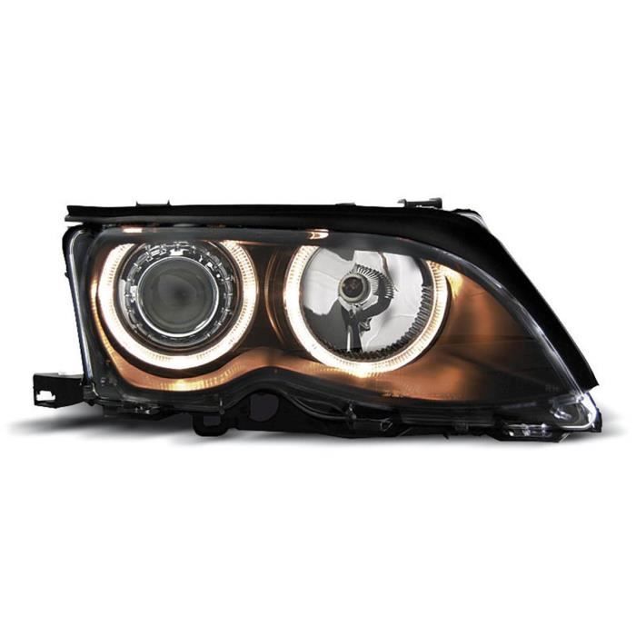 Paire de phares BMW serie 3 E46 01-05 angel eyes noir