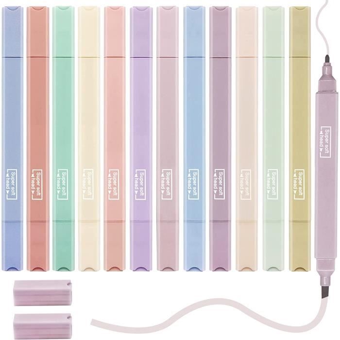 Mr Wonderful – Lot De 24 Marqueurs à Double Pointe (fine Et épaisse), étui Transparent, Design Coloré, Cadeau Joyeux