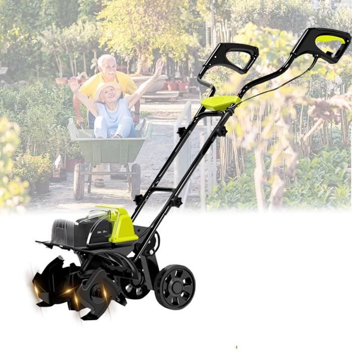 Motobineuse Électrique Sans Fil 20V - 250tr/min - Largeur 10cm - Autonomie 1h - Pour Jardinage