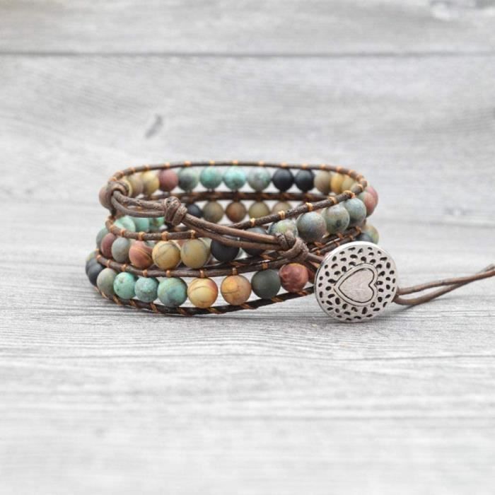 Bracelet 7 Chakras En Pierres Naturelles - Élastique, Réglable, Pour Homme Et Femme, Pierres Magnétiques Noir Et Blanc