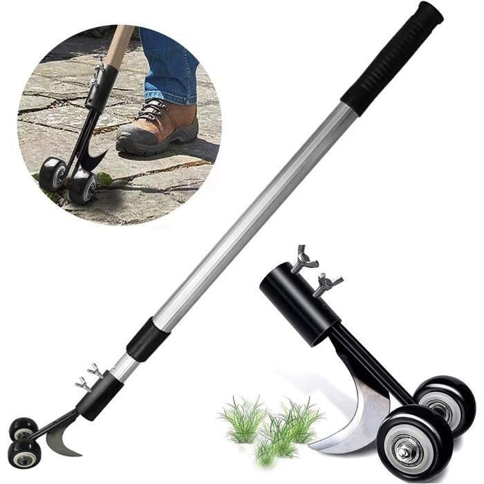 Désherbeur Manuel – 34,5 Cm, 4 Pointes En Acier, Manche Ergonomique Pour Arracher Mauvaises Herbes Facilement