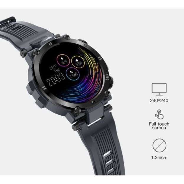 SENBONO SPORTS SMARTWATCH BLACK GRAY . WATERPROOF IP68. MEASURING HEART RATE BLOOD PRESSURE. COMMUNICATORS - D13 SMART