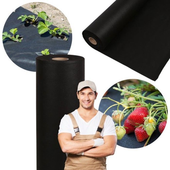 Geotextile/agrotextile noire 1,6m x 150g x 20m