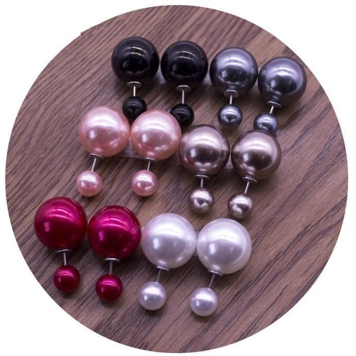 Boucle D Oreilles Double Boule Cdiscount