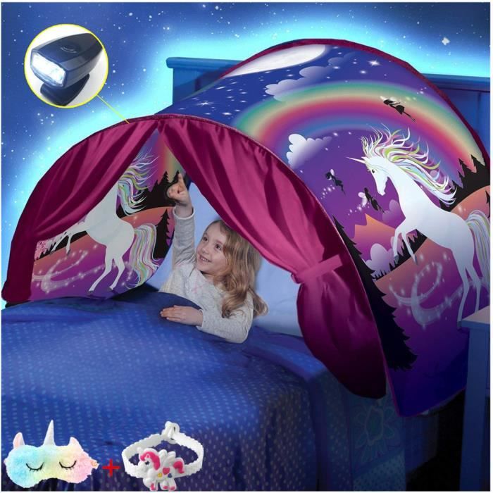 Tente De Lit Enfant Dream Tents - Pop-up Intérieure - Pour Jeux Et Lecture - Motif Flocon De Neige