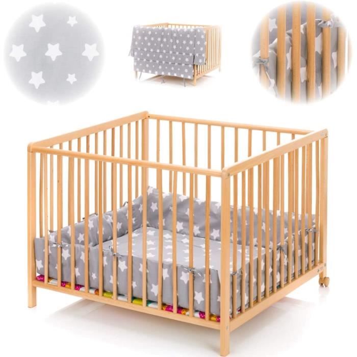 Tapis De Parc Schardt 100x100 Cm Big Stars Mint - Coton Doux Pour Bébé
