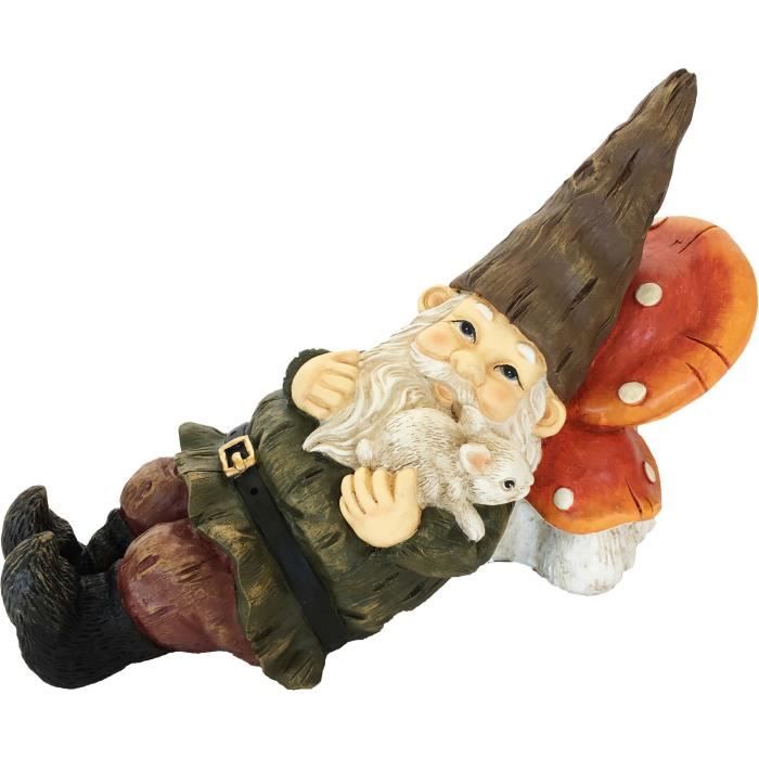 Esschert Design Nain de jardin faisant la sieste 14 x 29,4 x 19,8 cm